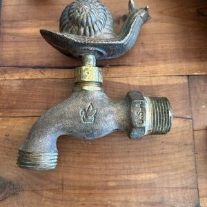 SOLD Vintage Decorative Snail Outdoor Faucet Spigot